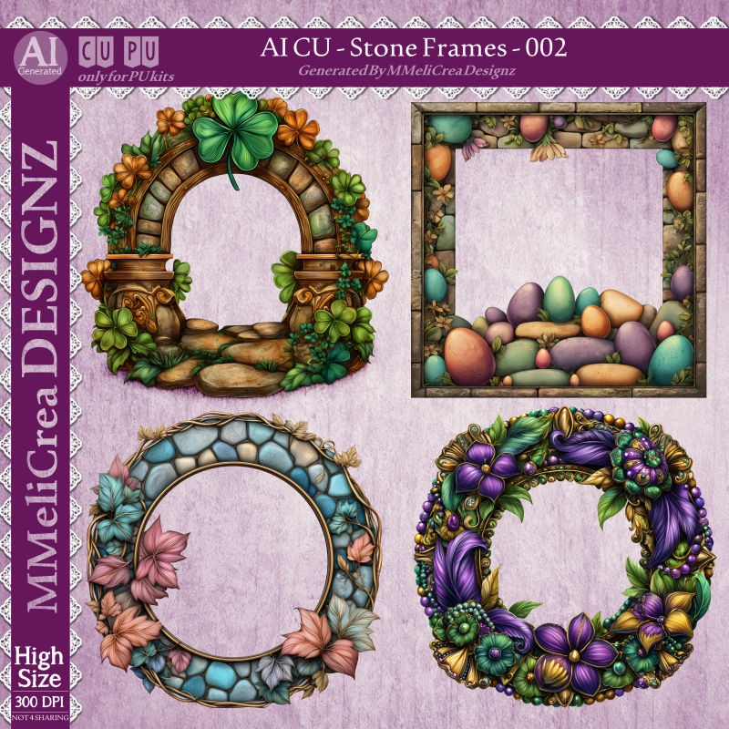 (image for) AI - Stone Frames - CU002 (CU4PU/PNG)